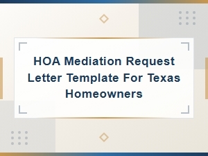Texas Hoa Mediation Request Letter Template for Homeowners
