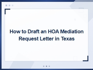 Sample Hoa Mediation Request Letter for Texas