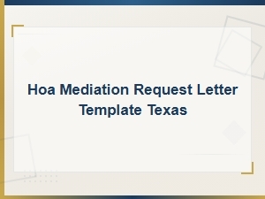Texas Hoa Mediation Request Letter Template