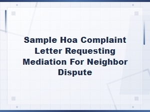 How to Request Hoa Mediation for a Neighbor Dispute