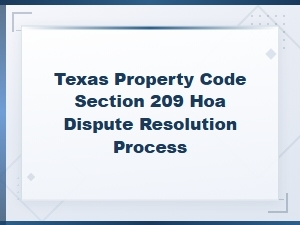 Texas Hoa Mediation Process Under Section 209