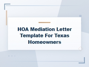 Texas Hoa Dispute Mediation Letter Template for Homeowners